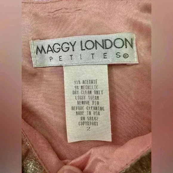 Maggy London Blush Pink Floral Embroidered Knee Length Sheath Dress W/Broach - Picture 3 of 9